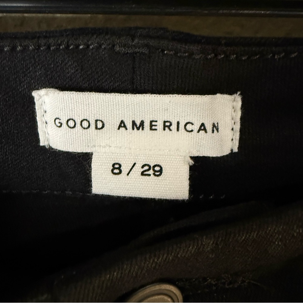 Good American Good Legs Black Coated Skinny Jeans Pants - Sz 8/29, NWT - Picture 7 of 14